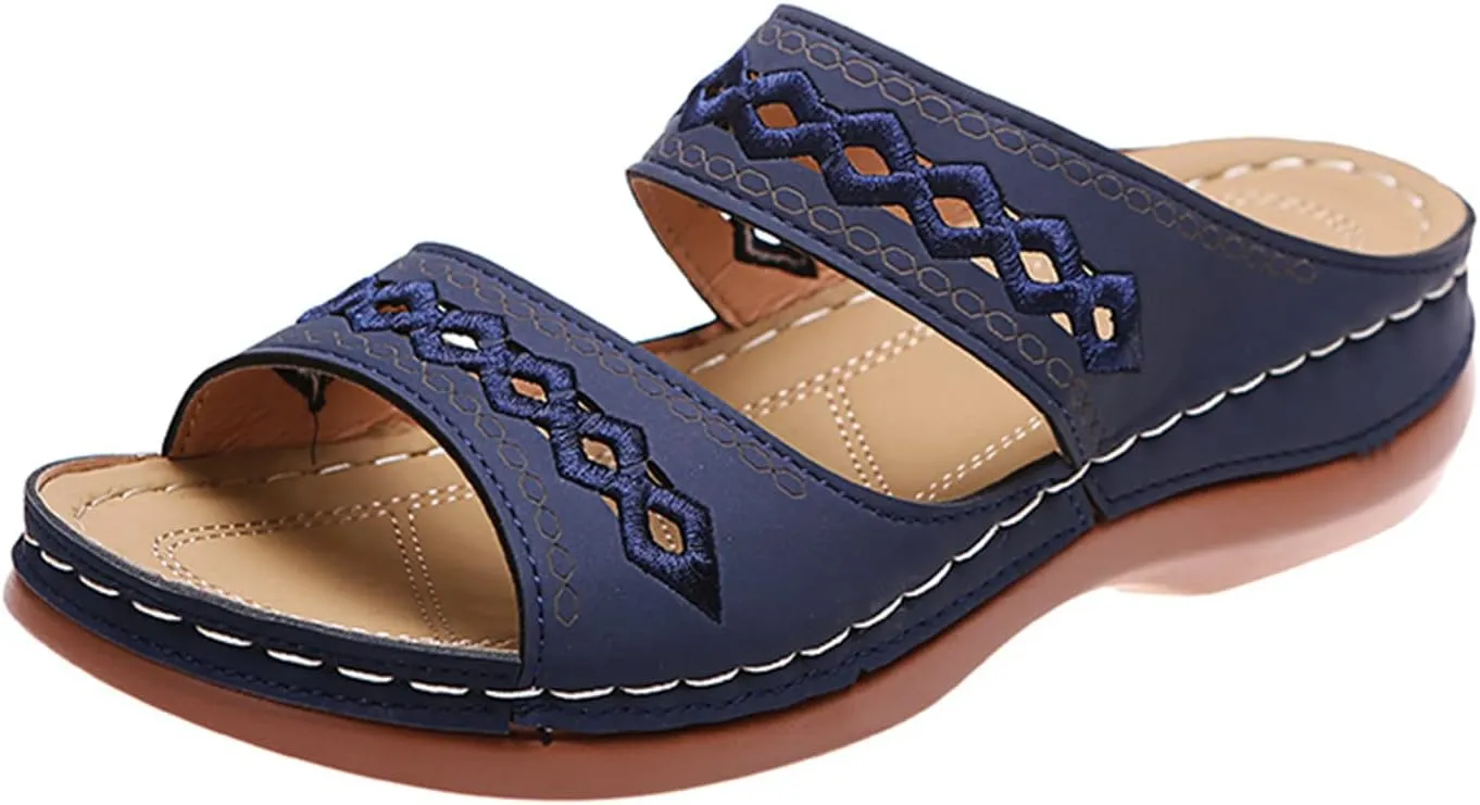 Ladmiple Sandals Women Beach Cute Orthotic Slides Comfortable Dressy Summer Walking Orthopedic Flip Flops with Arch Support