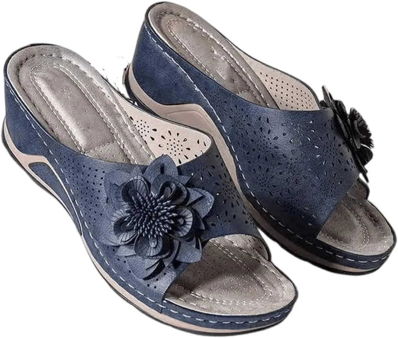 Ladmiple Sandals Women Dressy Comfortable Flat Walking Orthopedic Flip Flops Summer Orthotic Slides with Arch Support 2024