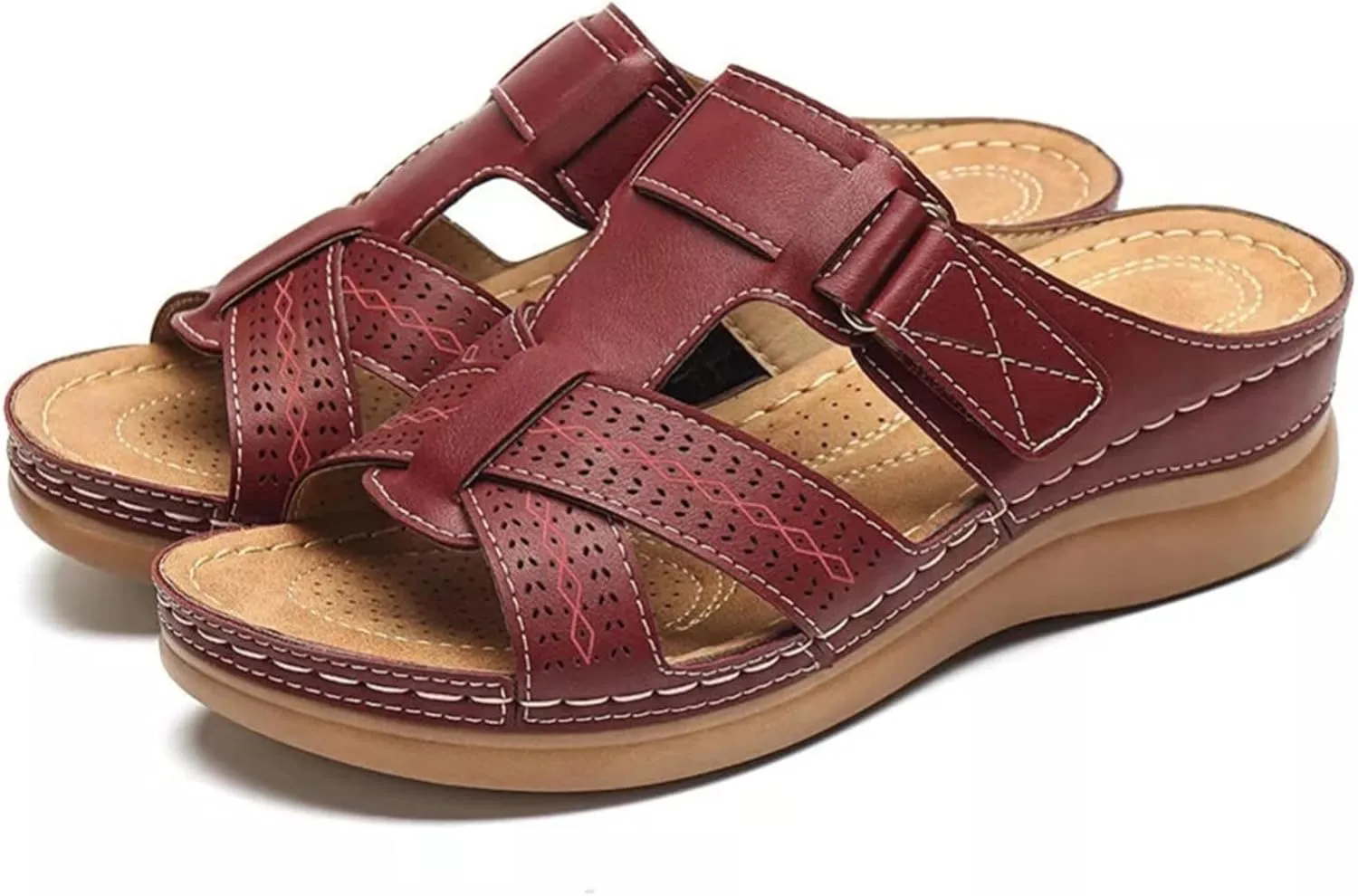 Ladmiple Sandals Women Dressy Summer Flat Flip Flops Orthotic Slides Comfortable Walking Orthopedic Slipper with Arch Support