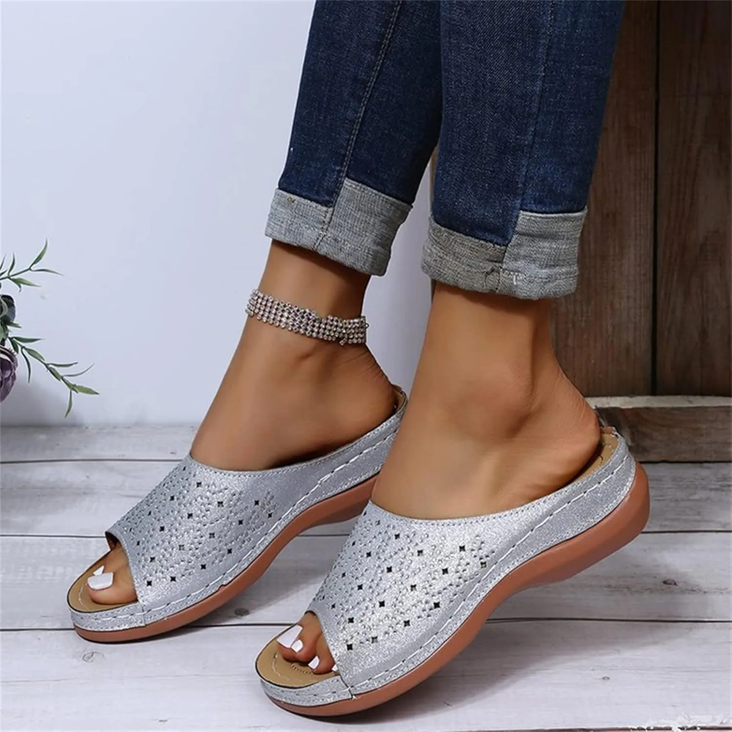 Ladmiple Sandals Women Fashion Dressy Summer Casual Arch Support Orthopedic Flip Flops Soft Comfortable Orthotic Slides 2024