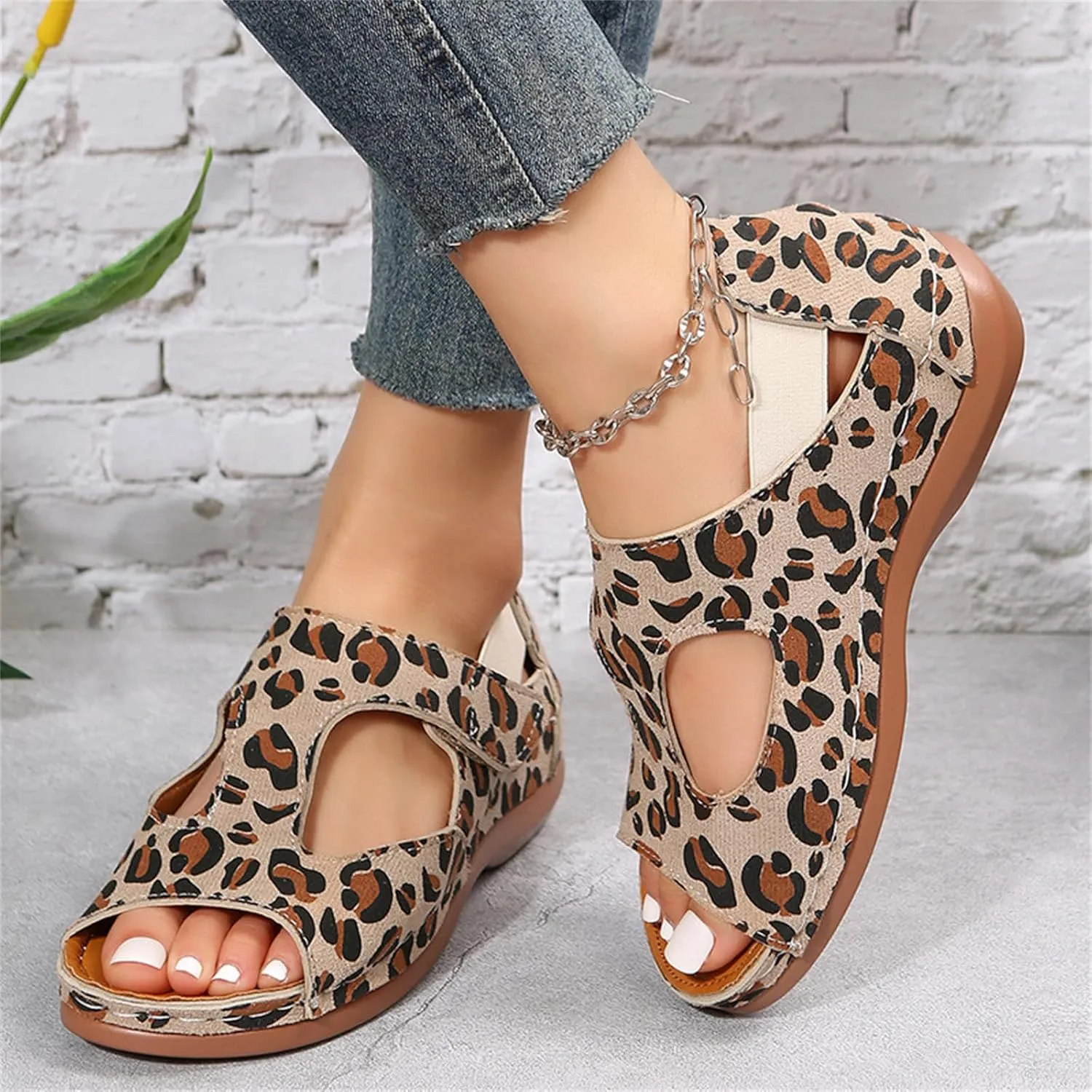 Ladmiple Sandals Women Wedge Comfortable Fashion Orthotic Slides Orthopedic Flip Flops With Plantar Fasciitis Arch Support