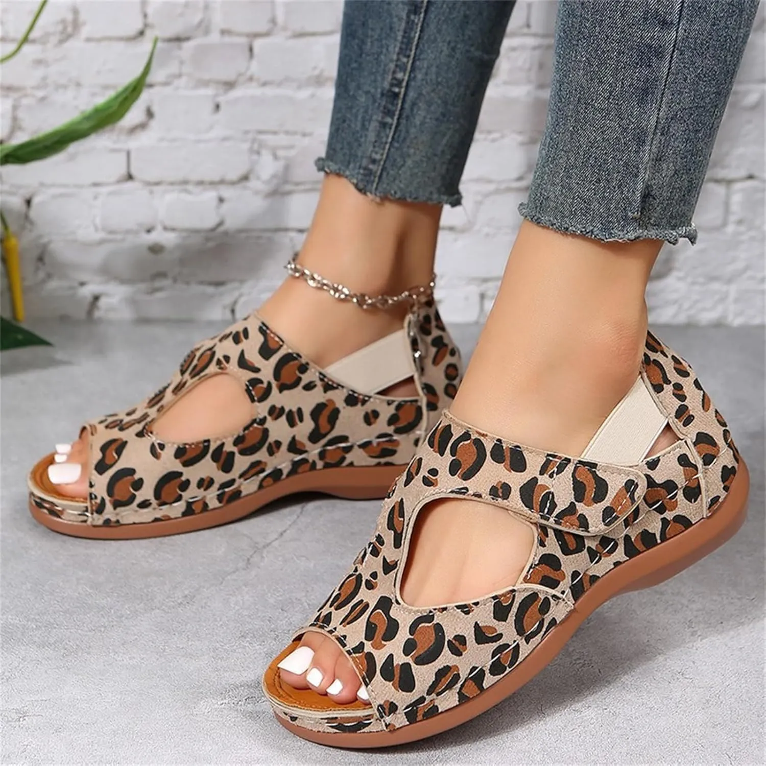 Ladmiple Sandals Women Wedge Comfortable Fashion Orthotic Slides Orthopedic Flip Flops With Plantar Fasciitis Arch Support