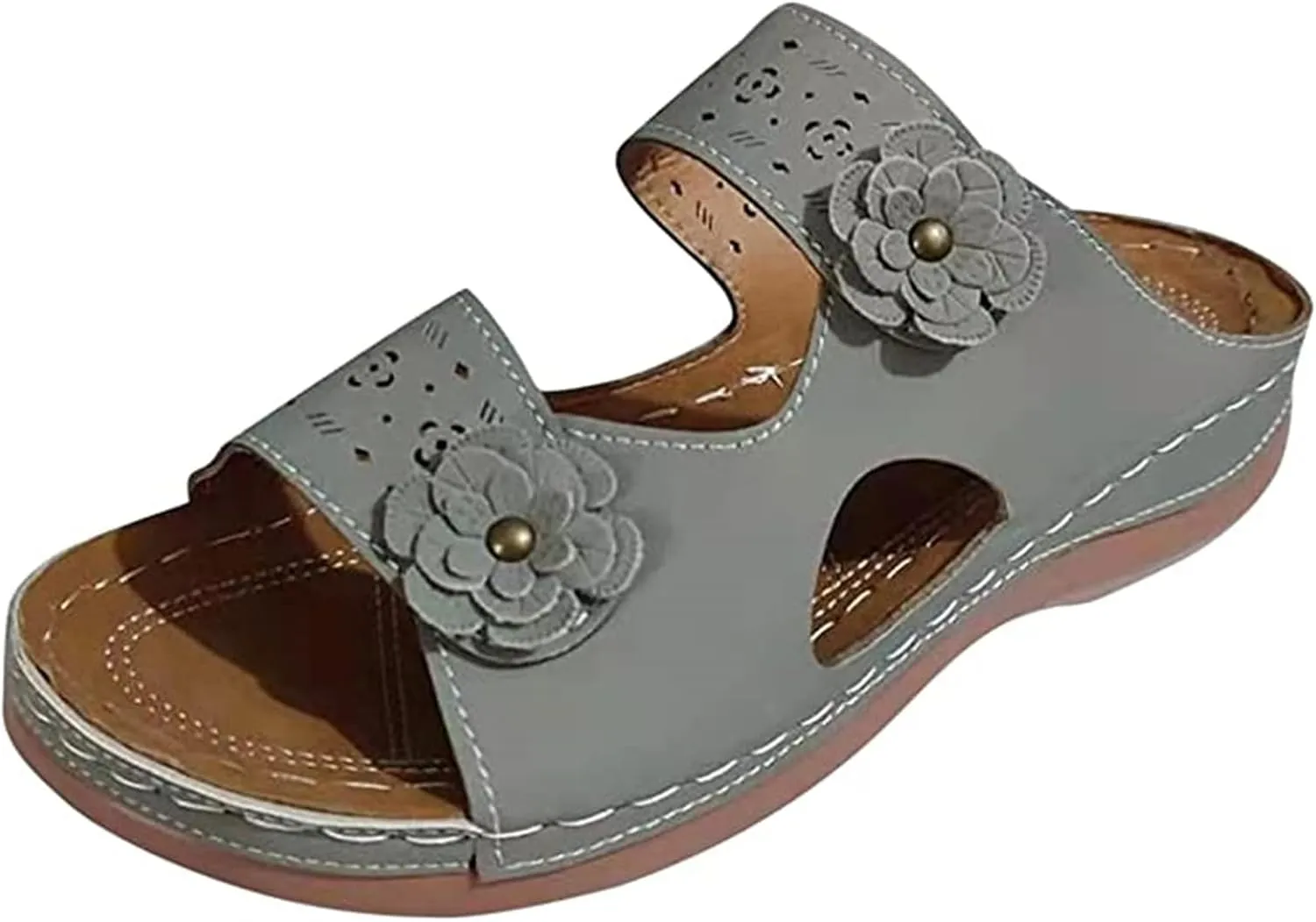 Ladmiple Womens Sandals Comfortable Arch Support Orthotic Slides Orthopedic Dressy Summer Walking Flip Flops Beach Shoes