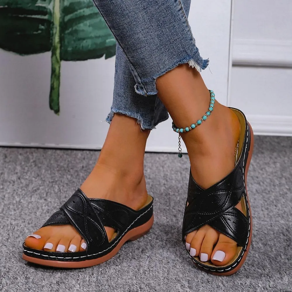 Ladmiple Womens Sandals Comfortable Walking Open Toe Arch Support Orthotic Slides Dressy Summer Orthopedic Flip Flops 2024