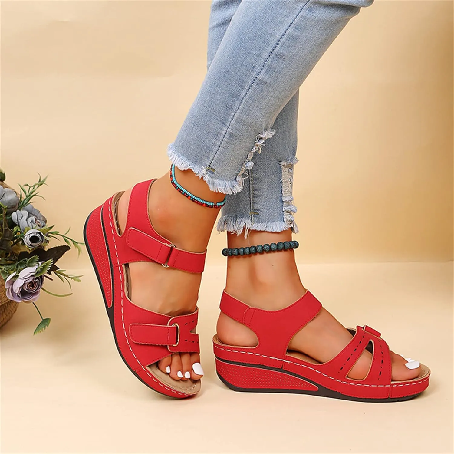 Ladmiple Women's Sandals Comfortable Walking Orthopedic Flip Flops Dressy Orthotic Slides Summer Shoes with Arch Support