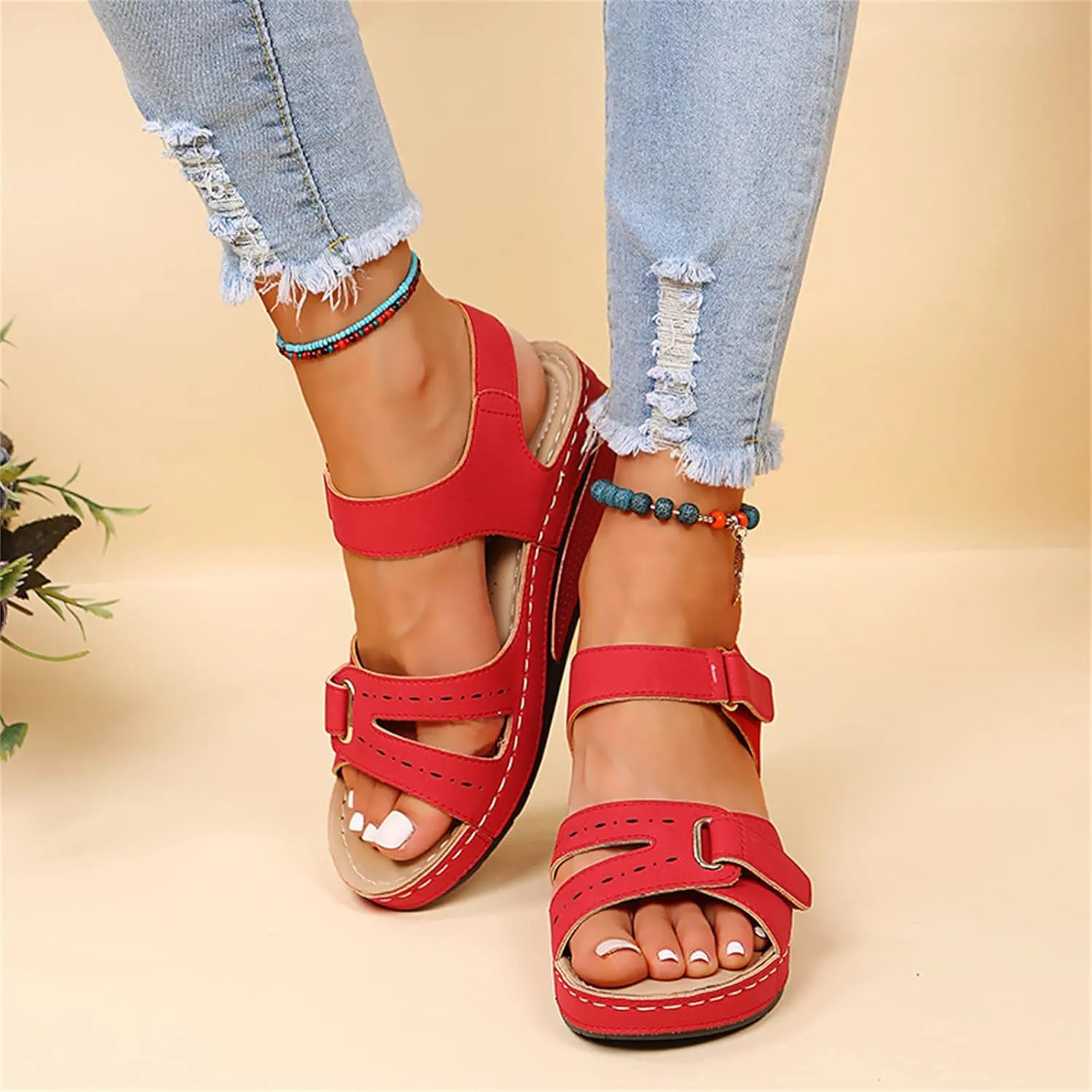 Ladmiple Women's Sandals Comfortable Walking Orthopedic Flip Flops Dressy Orthotic Slides Summer Shoes with Arch Support