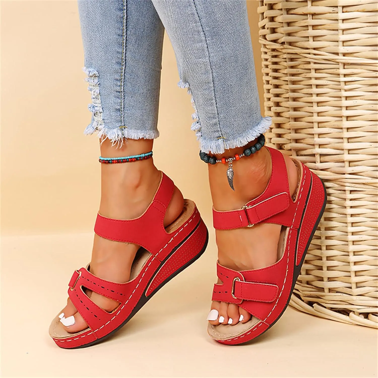 Ladmiple Women's Sandals Comfortable Walking Orthopedic Flip Flops Dressy Orthotic Slides Summer Shoes with Arch Support
