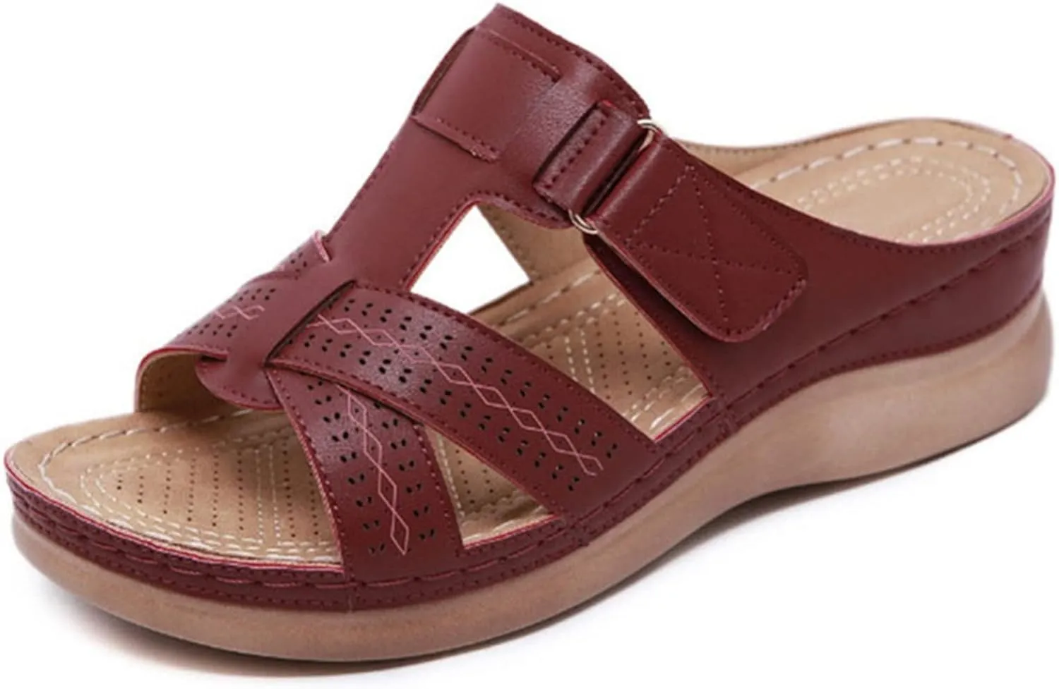 Ladmiple Womens Sandals With Arch Support Plantar Fasciitis Orthotic Flips Flops Flat feet Comfortable Orthopedic Slides