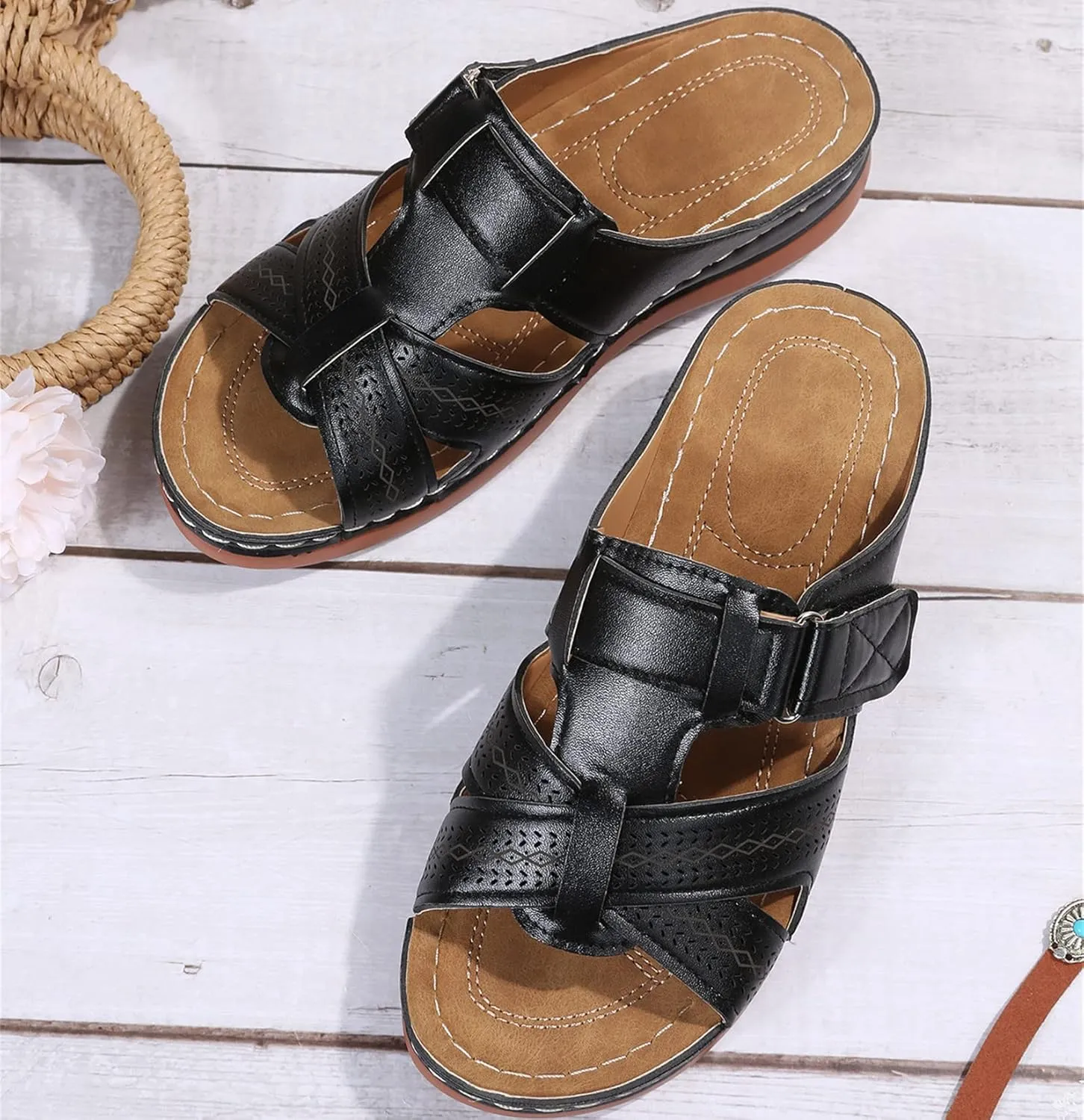 Ladmiple Womens Sandals With Arch Support Walking Comfortable Dressy Casual Summer Slip On Orthopedic Orthotic Flip Flops