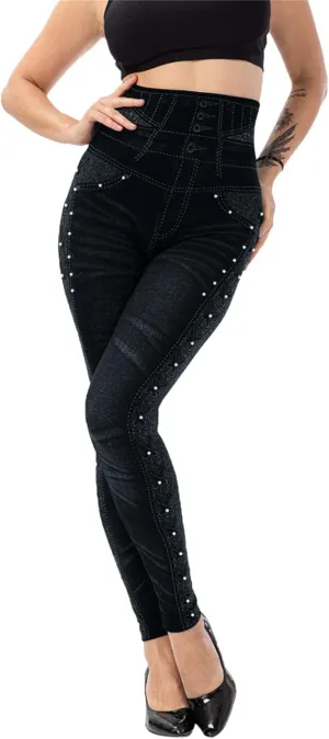 LCMTWX Fleece Lined Leggings Printed Pants Casual Elastic Slim Long Boot Women Pants Fleece Lined Leggings
