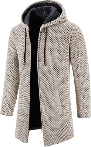 LCMTWX Winter Jackets for Men Plaid Print Hooded Zipper Pocket Long Sleeve Shirt Patchwork Jacket Loose Winter Coats for