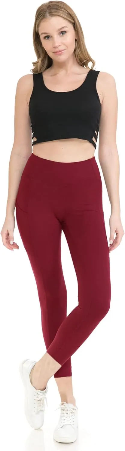 Leggings Depot High Waist 7/8 Leggings for Women Workout Yoga Pants with Pockets