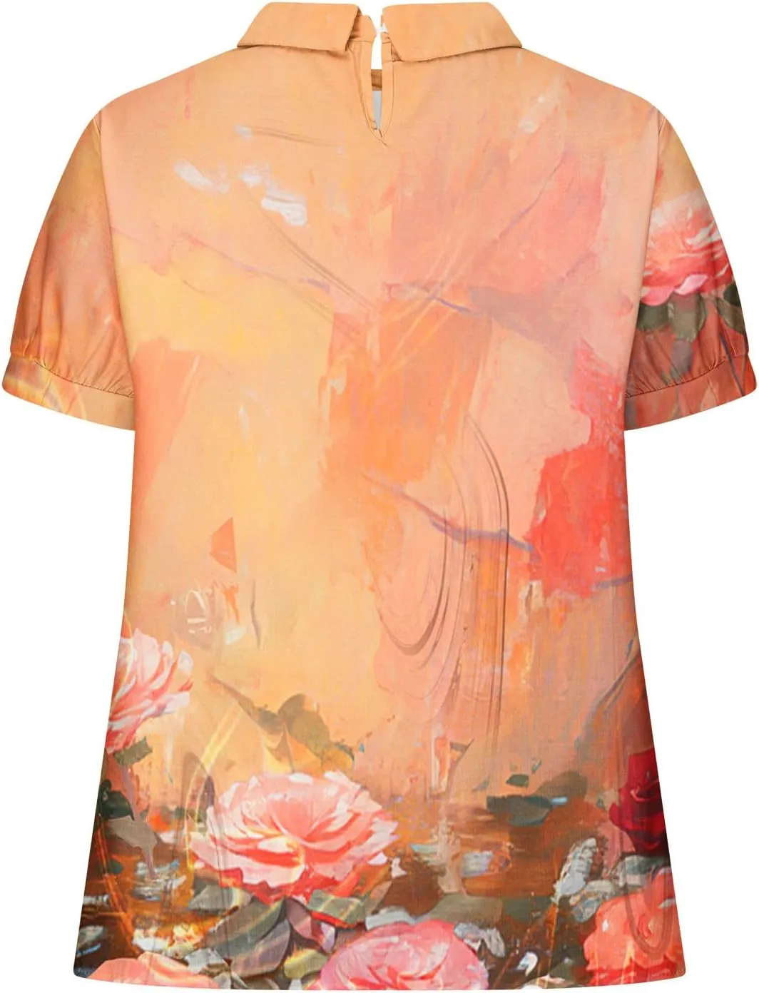Linen Shirts for Women Summer Lightweight Short Sleeve Tunic Tshirts Cute Collared Tops Business Work Casual Blouses