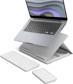 Logitech Casa Pop Up Desk Work From Home Kit with Laptop Stand, Wireless Keyboard & Touchpad, Bluetooth, USB C Charging, for Laptop/MacBook (10 to 17) - Windows, macOS, ChromeOS - Nordic Calm