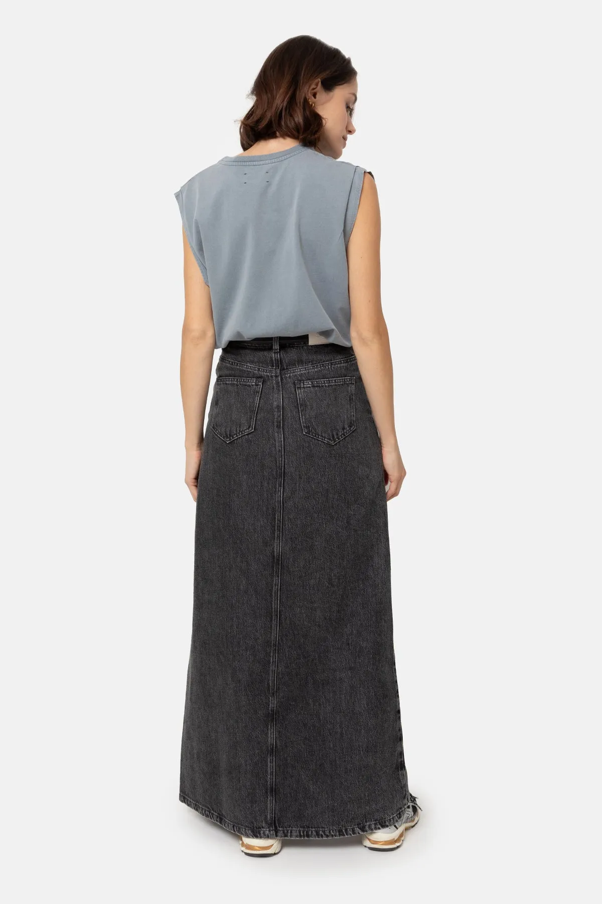 Lolita Long Denim Skirt | Dark Grey