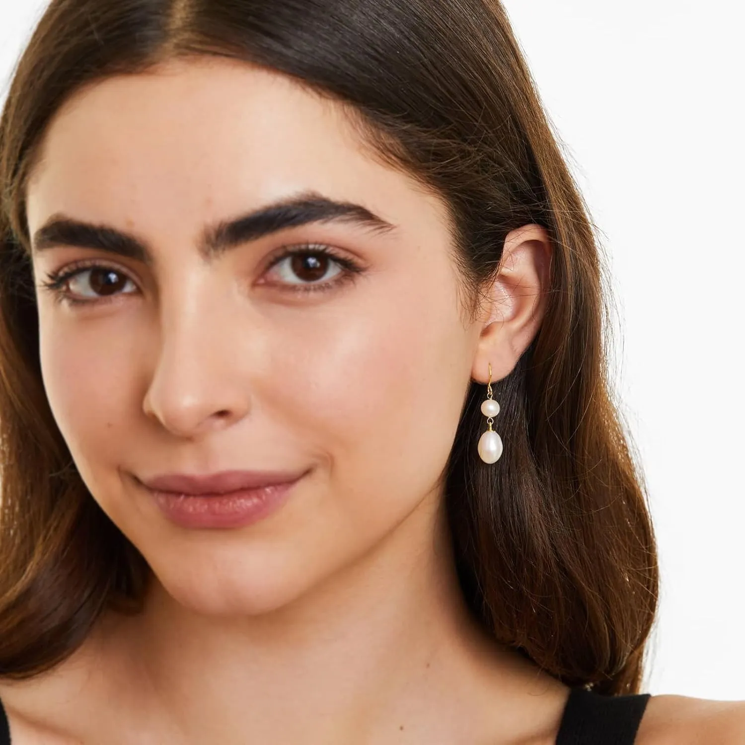 Long Pearl Earrings for Women 925 sterling silver Pearl Dangle Earrings Hypoallergenic Elegant Wedding Pearl Drop Earrings for Bridal Christmas Gift