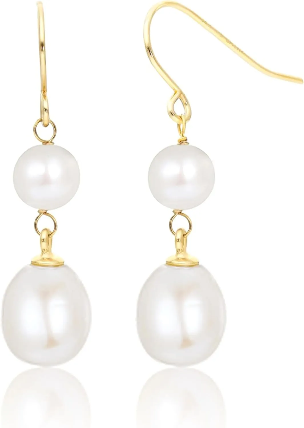 Long Pearl Earrings for Women 925 sterling silver Pearl Dangle Earrings Hypoallergenic Elegant Wedding Pearl Drop Earrings for Bridal Christmas Gift