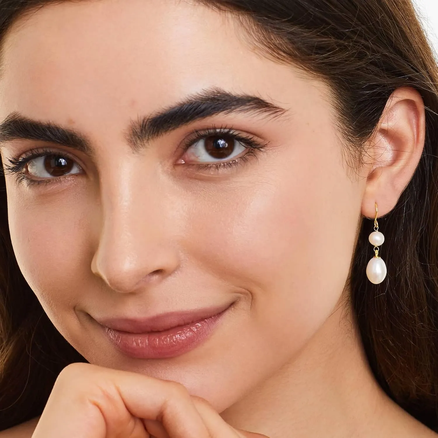 Long Pearl Earrings for Women 925 sterling silver Pearl Dangle Earrings Hypoallergenic Elegant Wedding Pearl Drop Earrings for Bridal Christmas Gift