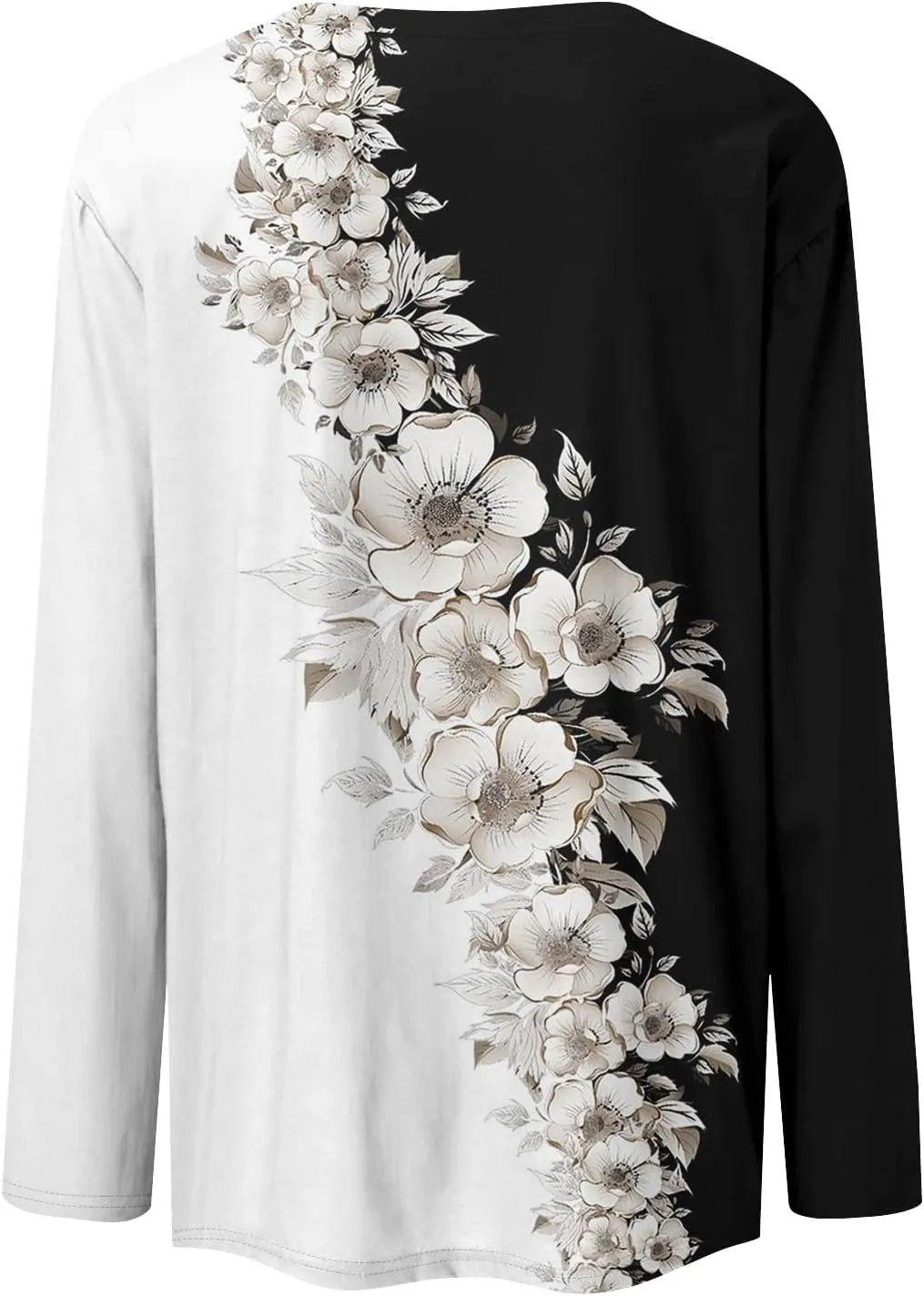 Long Sleeve Womens Tops 2024 Vintage Print Casual Loose with Round Neck Plus Size Shirts