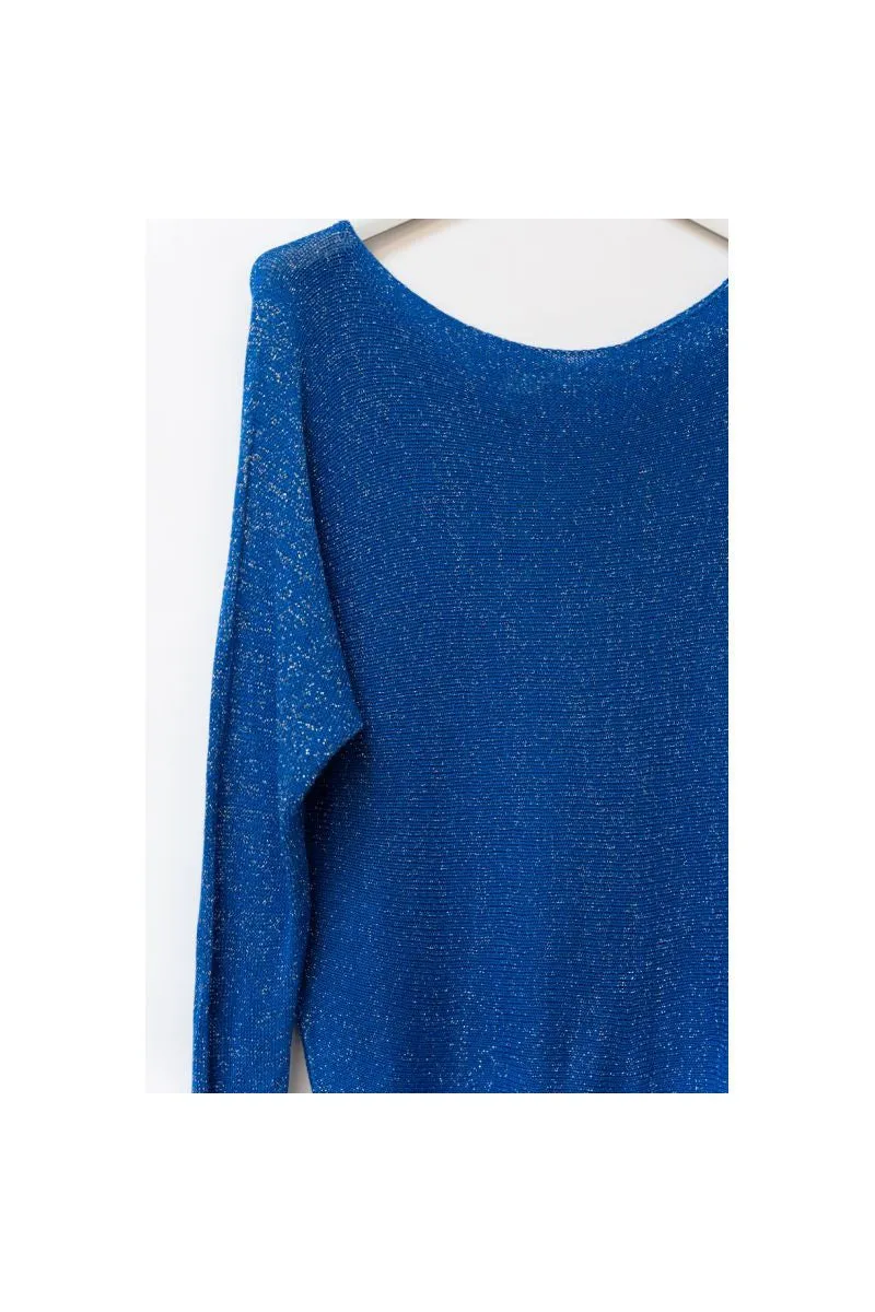 Look Mode Royal Blue Shimmer Sweater