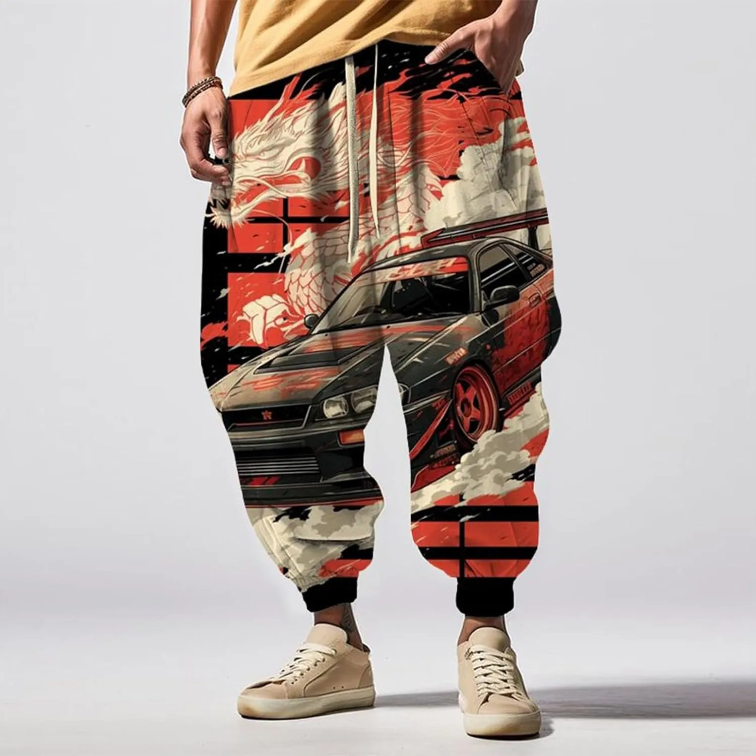 Loose Drop Crotch Trousers Street Feel Casual Sweatpants Mens Lightweight Sweatpants Parachute Pants Yoga Pants for