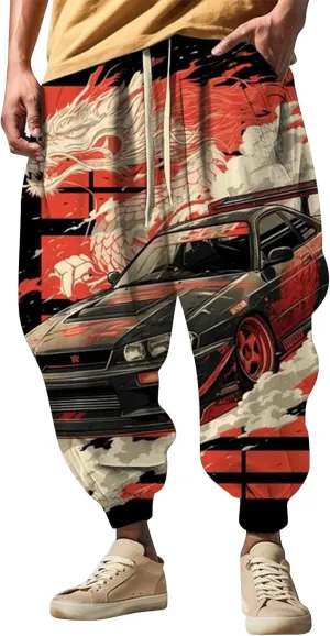 Loose Drop Crotch Trousers Street Feel Casual Sweatpants Mens Lightweight Sweatpants Parachute Pants Yoga Pants for