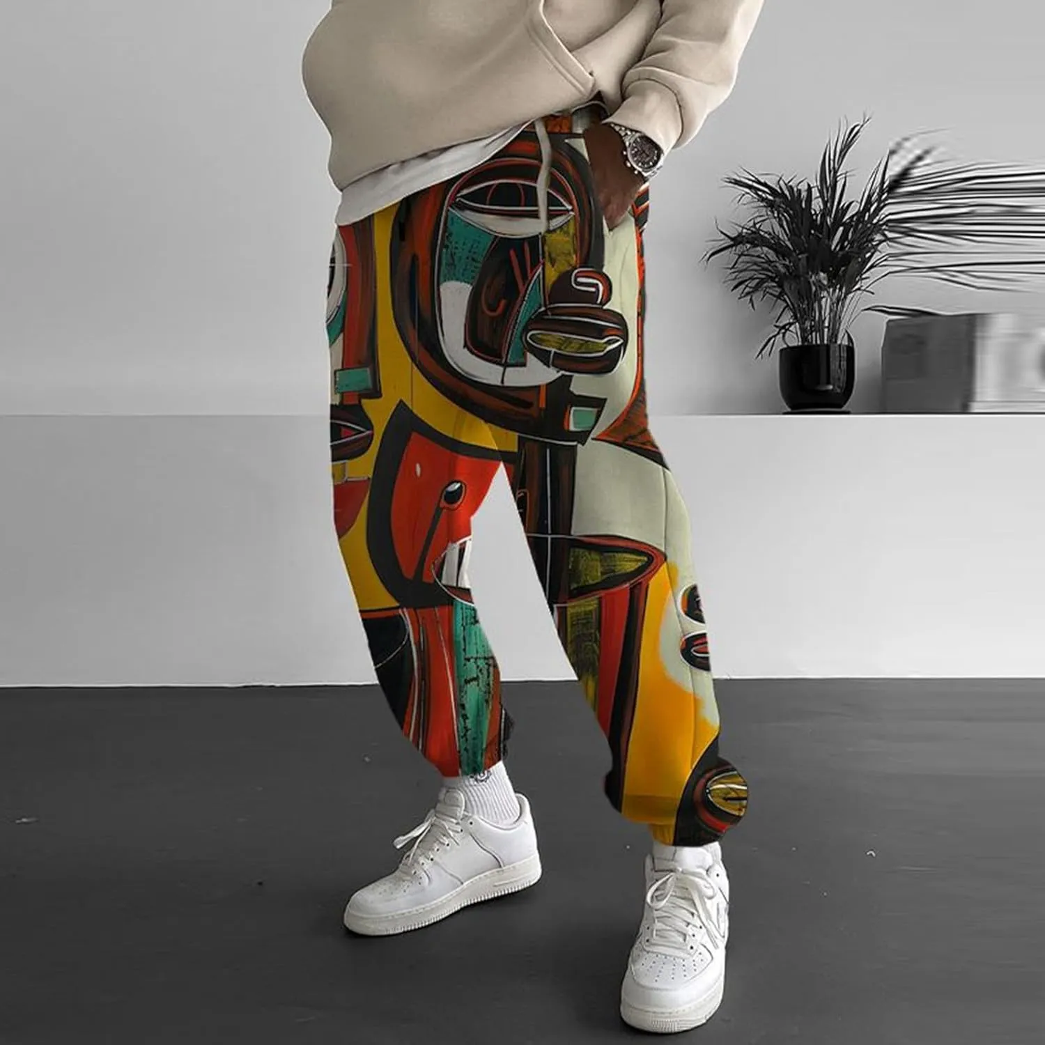 Loose Drop Crotch Trousers Street Feel Casual Sweatpants Mens Lightweight Sweatpants Parachute Pants Yoga Pants for