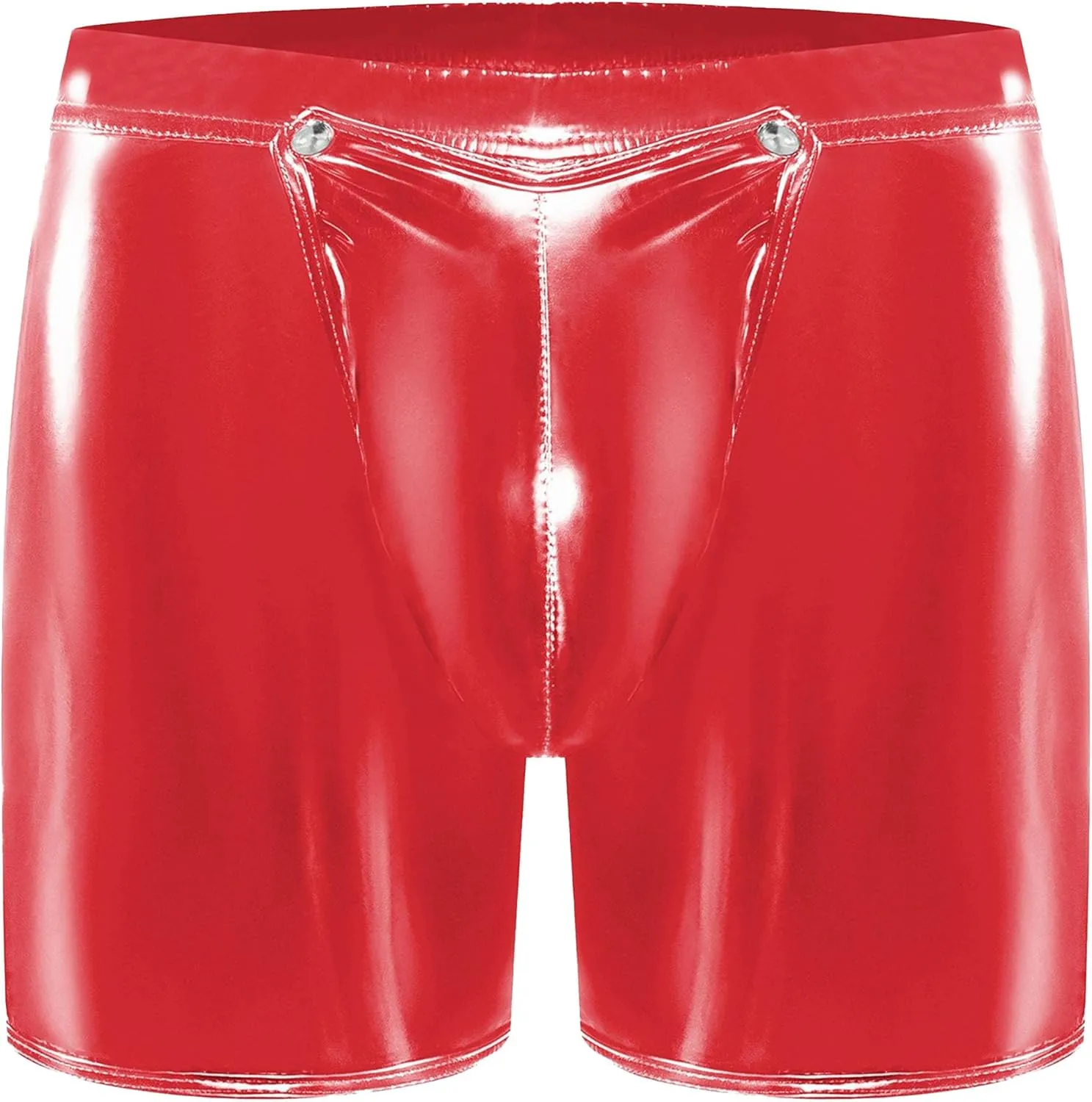 Maiyifu-GJ Men's PU Leather Boxer Briefs Faux Leather Boxer Shorts Fashion Slim Fit Sexy Bikini Underwear with Pouch