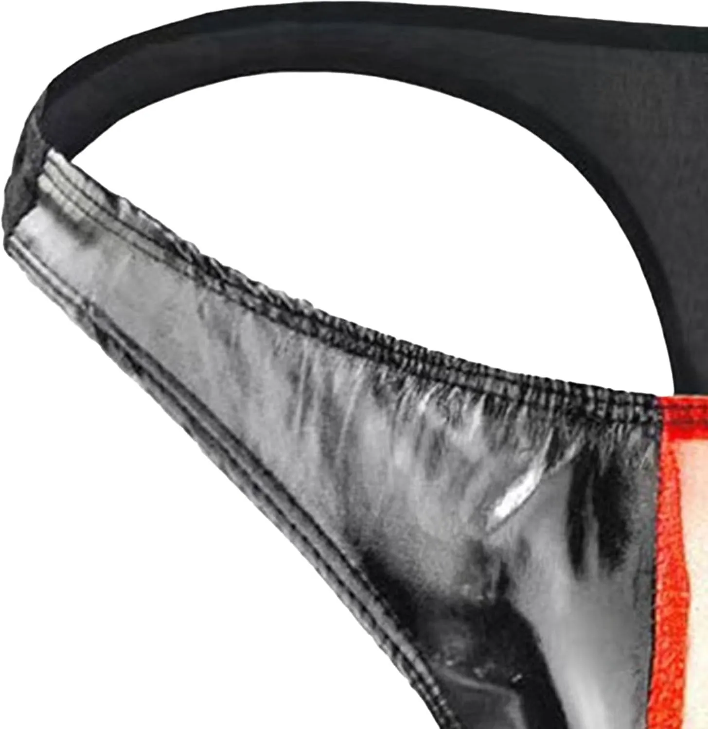 Maiyifu-GJ Men's Sexy Briefs Faux Leather Jockstrap Thong See Through Bulge Pouch Sexy Underwear Bikini Panties Underpants