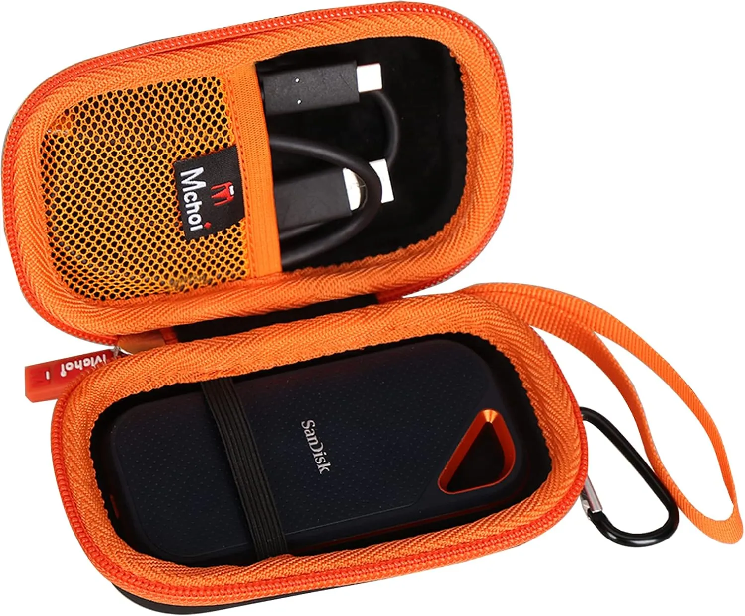 Mchoi Hard Carrying Case Fits for 1 Pack SanDisk Extreme Portable External SSD 500GB/1TB/2TB, EVA Portable Storage Case Shockproof, CASE ONLY