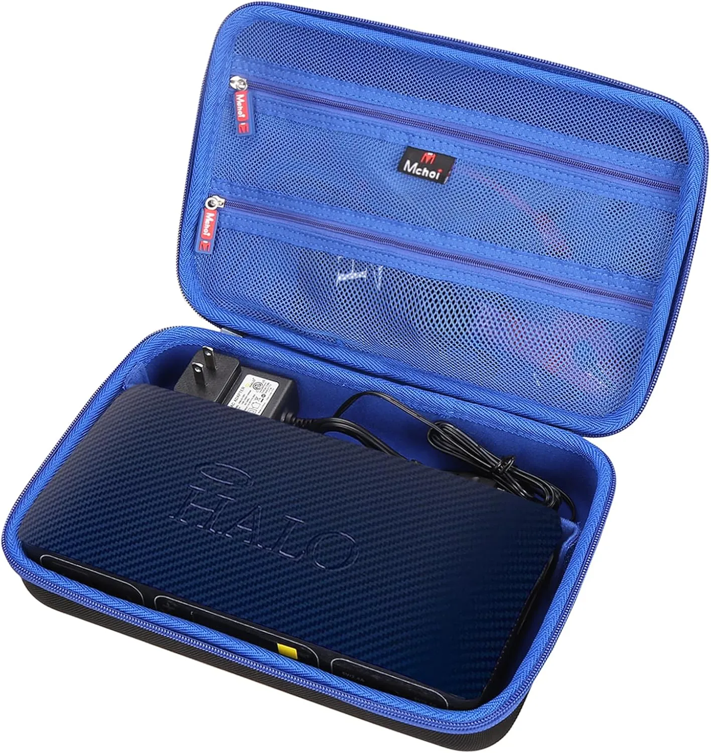 Mchoi Hard Case Suitable for Halo Bolt Air 58830/58830/57720 / ACDC Max 55500 mWh Portable Emergency Power Kit, Waterproof Shockproof Car Jump Starter Protective Case, Case Only, Blue