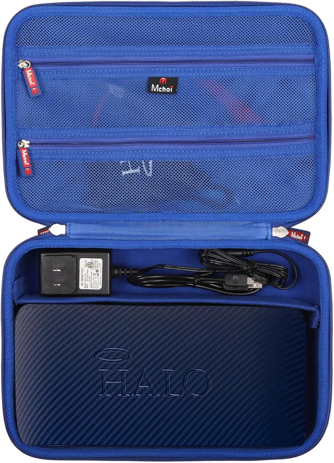 Mchoi Hard Case Suitable for Halo Bolt Air 58830/58830/57720 / ACDC Max 55500 mWh Portable Emergency Power Kit, Waterproof Shockproof Car Jump Starter Protective Case, Case Only, Blue