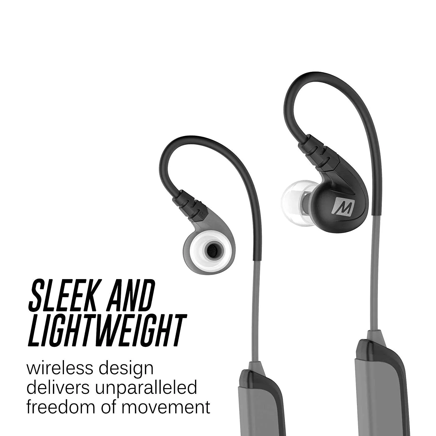 MEE audio X8 Secure-Fit Stereo Bluetooth Wireless Sports in-Ear Headphones (Black)(Certified Refurbished)