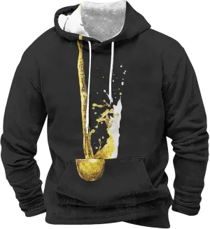 Men Hoodies Fall Long Sleeve Hooded Sweatshirt Hooded Sweatshirt Top Outdoor Sweatshirt Shirt Oktoberfest 3D Print
