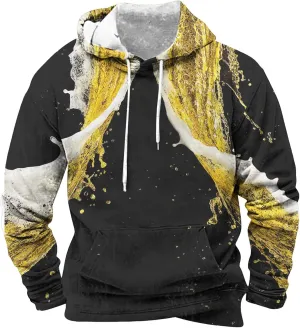 Men Hoodies Fall Long Sleeve Hooded Sweatshirt Hooded Sweatshirt Top Outdoor Sweatshirt Shirt Oktoberfest 3D Print