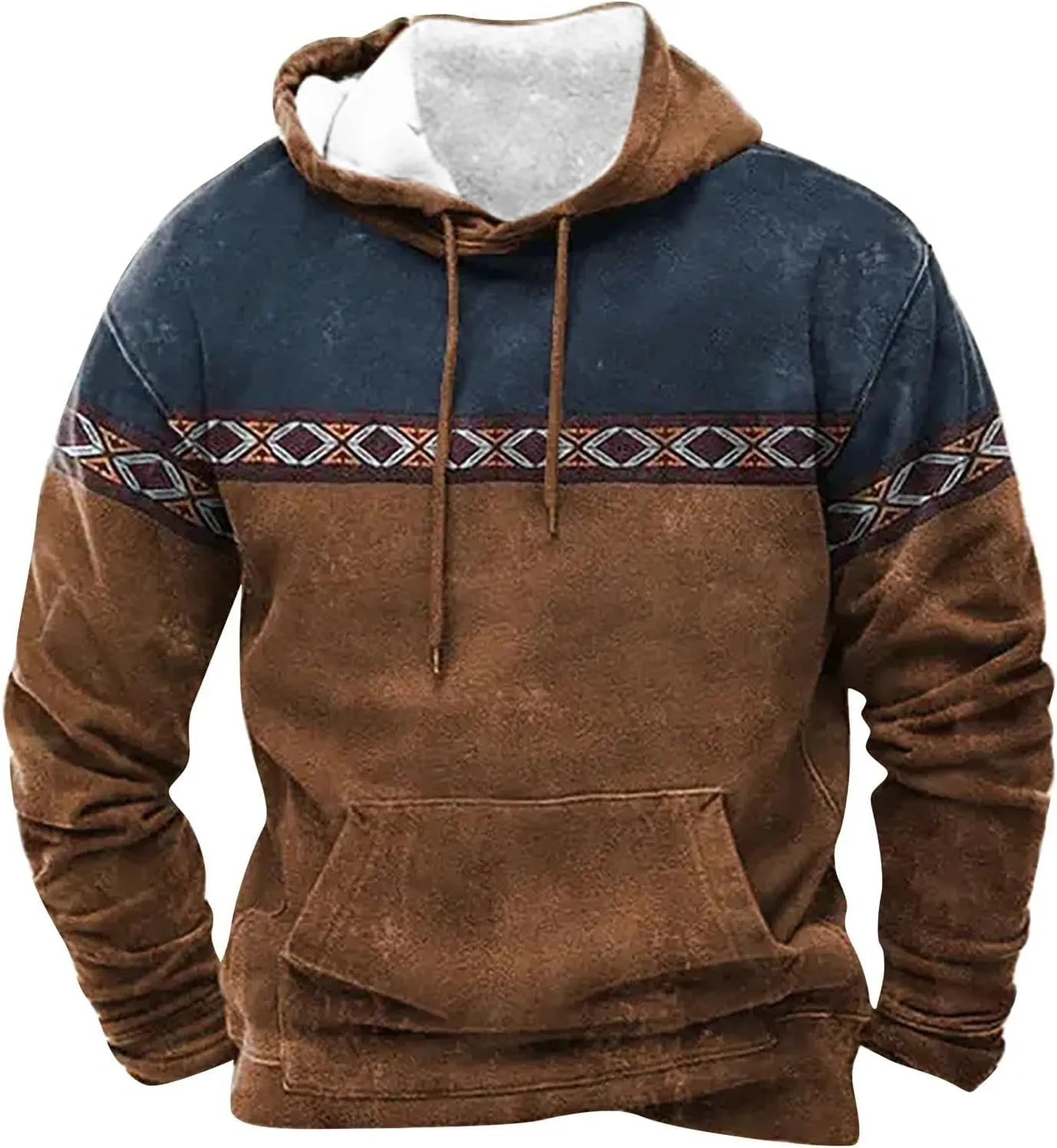 Men's Casual Fashionable Loose and Trendy Printed Hooded Long Sleeved Sweatshirt Sweatshirts for Men