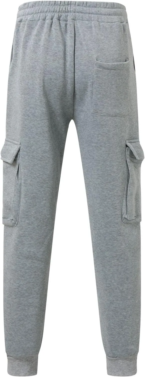 Men's Corduroy Joggers Sweatpants, Casual Cargo Pants, Drawstring Elastic Waist Baggy Tapered Sweatpants with Pockets