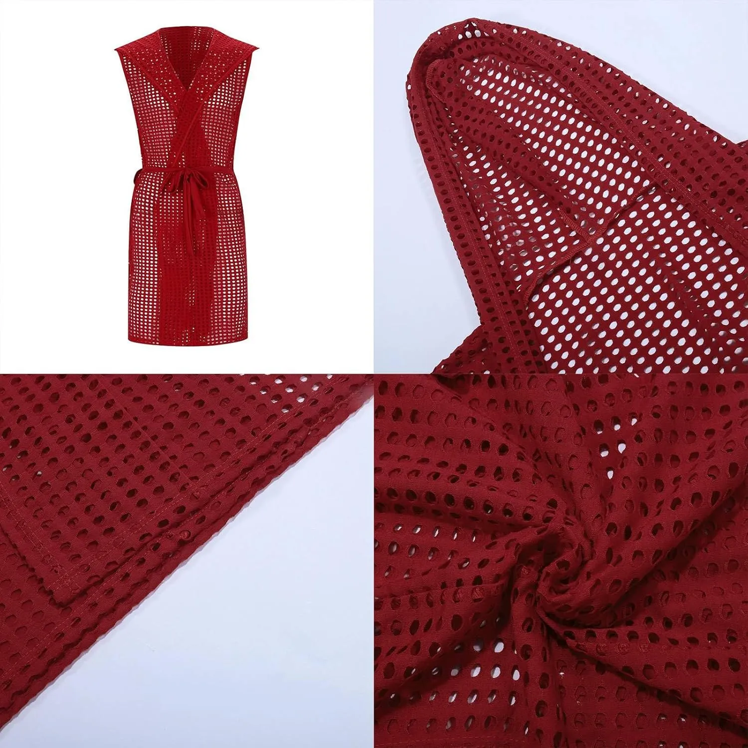 Mens Crotchless Underwear,Men's Jockstrap Sexy Style Male Sex Sexy Hollowed Out Long Cardigan Mesh Street