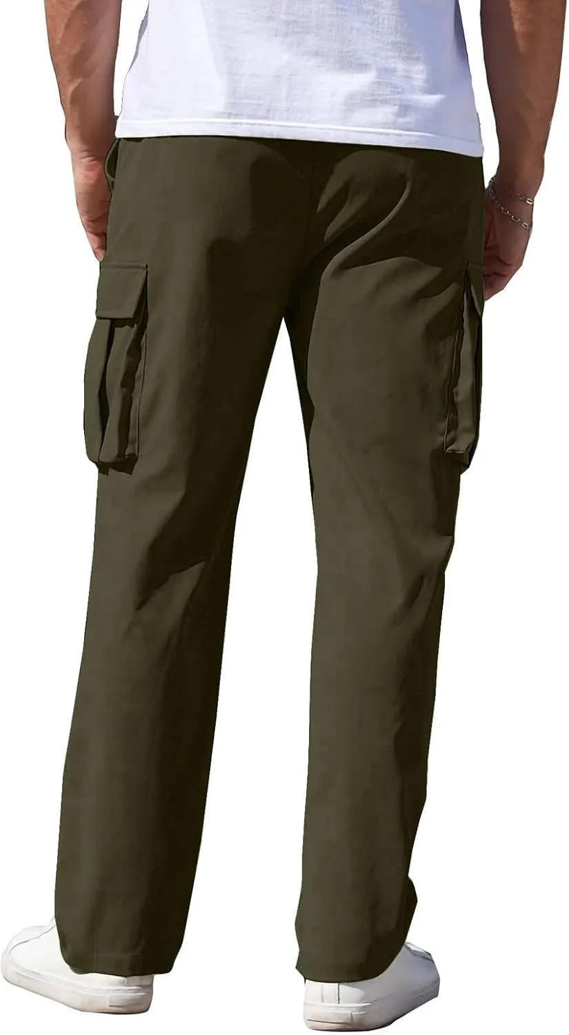 Mens Fashion Joggers Sweatpants Sports Pocket Trousers Beam Drawstring Men's Active Athletic Casual Tricot Sweatpants