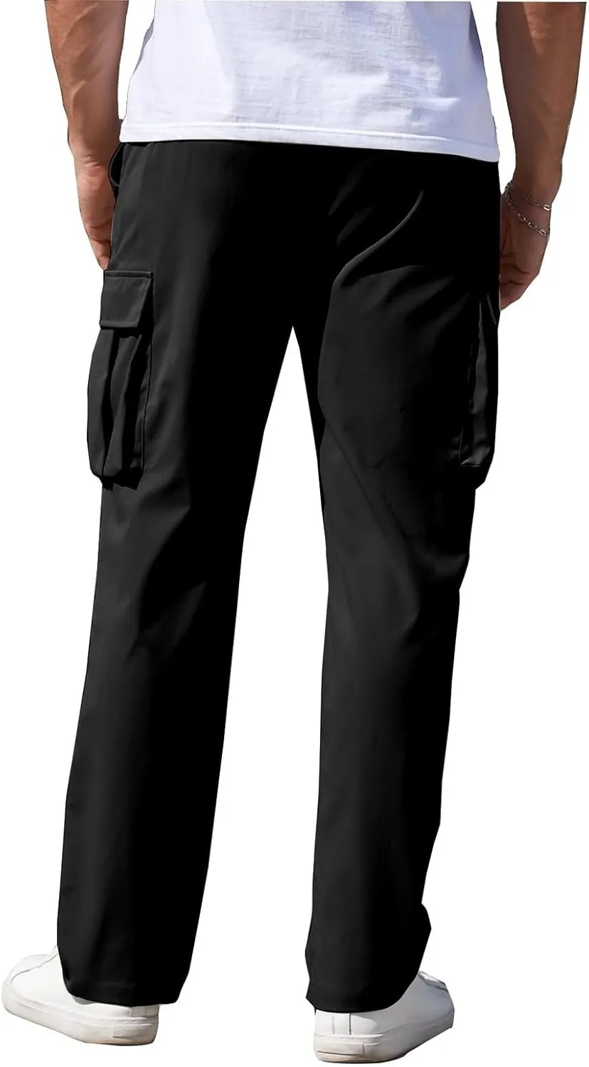 Mens Fashion Joggers Sweatpants Sports Pocket Trousers Beam Drawstring Men's Active Athletic Casual Tricot Sweatpants