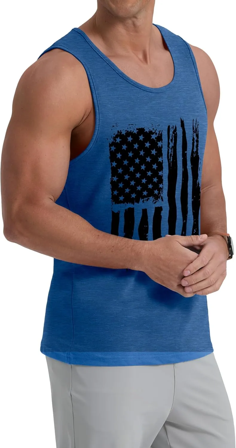 Mens Graphic Tank Tops Crewneck Gym Muscle Beach Hawaii Sleeveless Shirts
