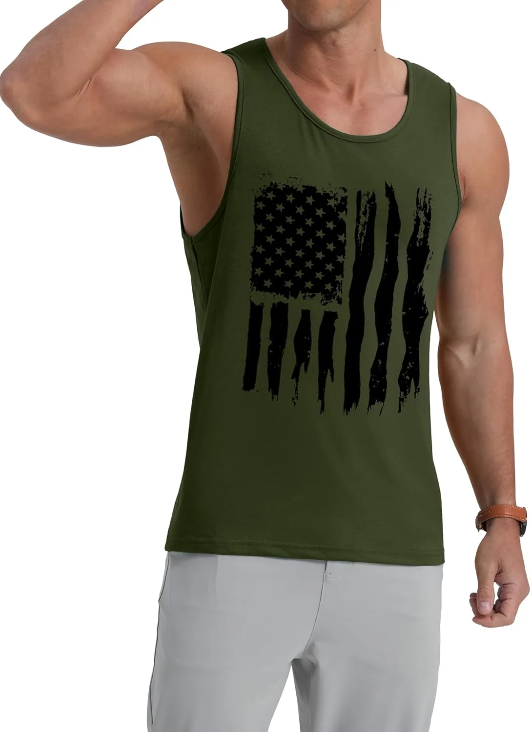 Mens Graphic Tank Tops Crewneck Gym Muscle Beach Hawaii Sleeveless Shirts