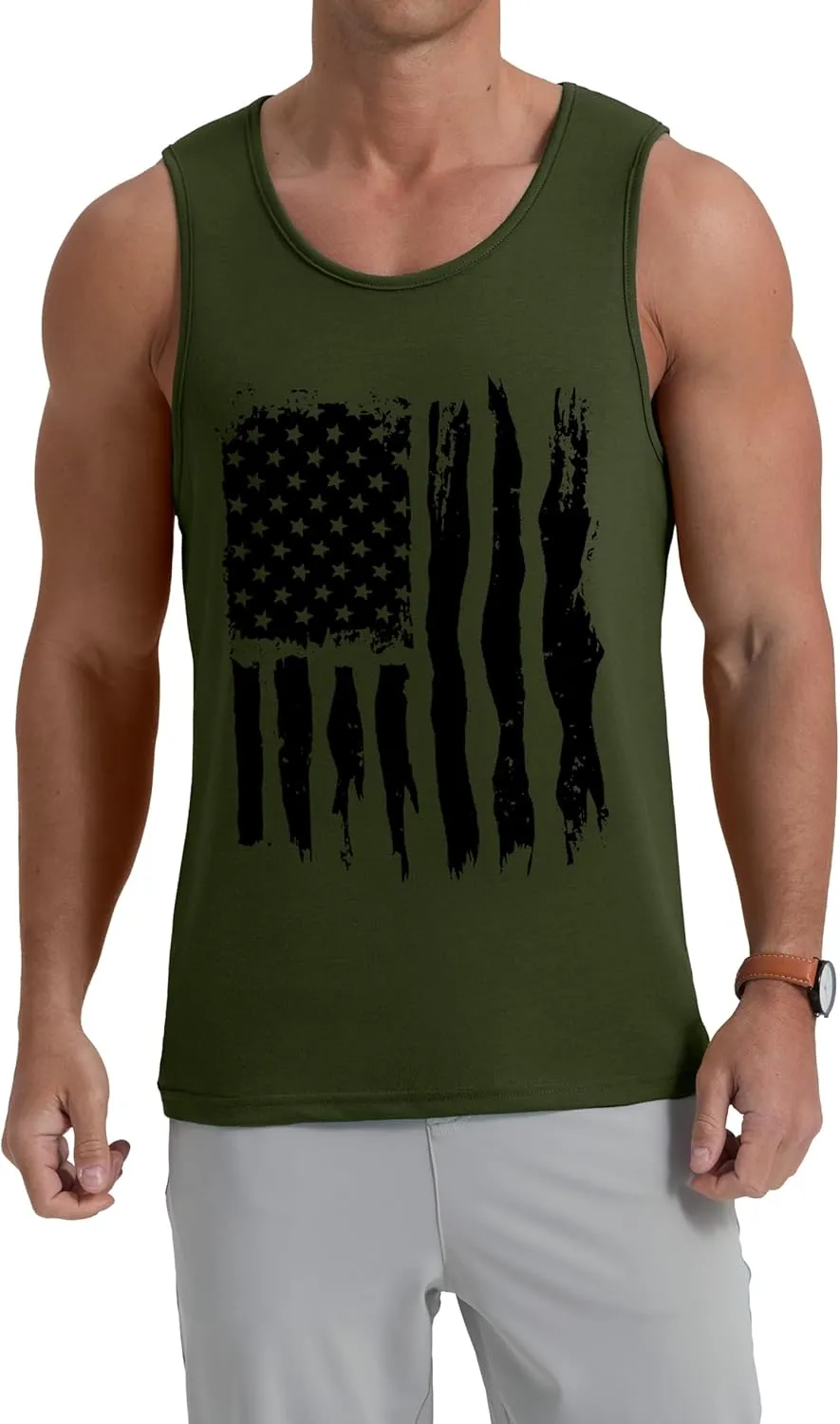 Mens Graphic Tank Tops Crewneck Gym Muscle Beach Hawaii Sleeveless Shirts