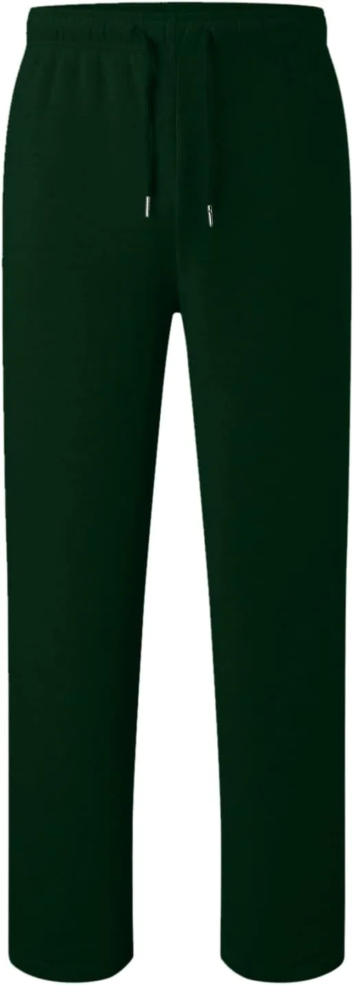 Mens Heavyweight Baggy Elastic Waist Drawstring Sweatpants Fleece Cargo Sweatpants with Pockets Joggers Trousers