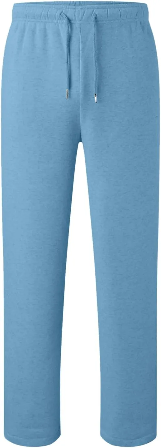 Mens Heavyweight Baggy Elastic Waist Drawstring Sweatpants Fleece Cargo Sweatpants with Pockets Joggers Trousers