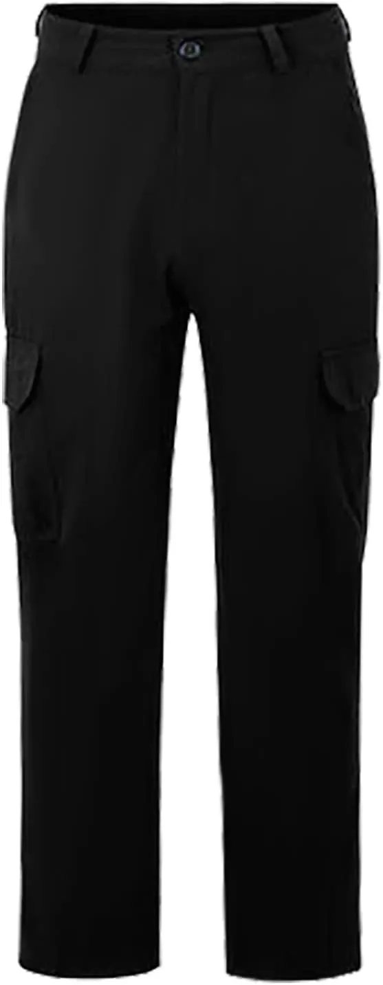 Mens Heavyweight Fleece Cargo Sweatpants Baggy Loose Fit Elastic Waist Athletic Jogger Sweatpants with Multi-Pockets