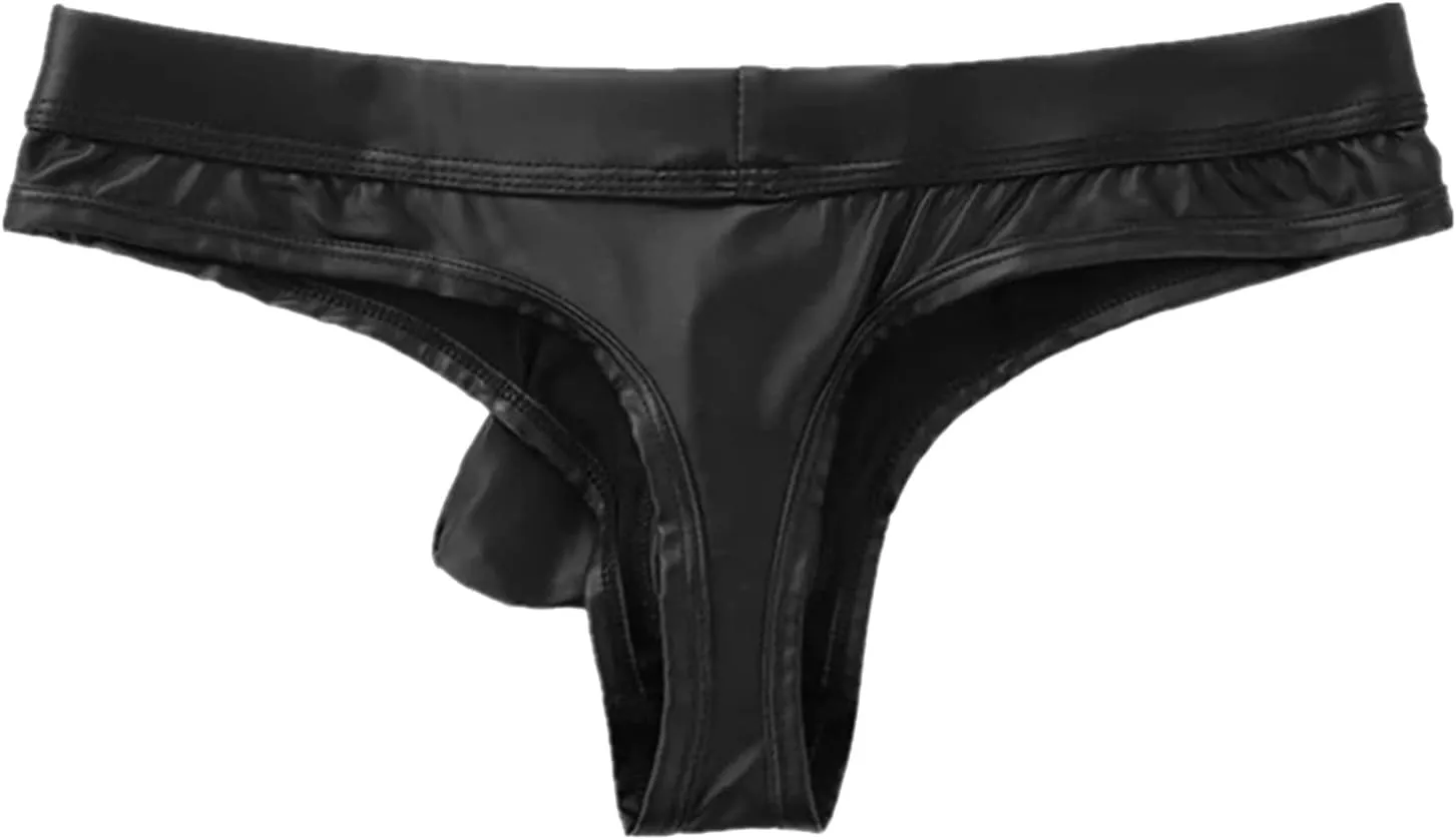 Mens Lace Thong,Male Thongs and G-Strings Sexy Four Seasons Fashion Casual Solid Color Leather Shorts Sexy