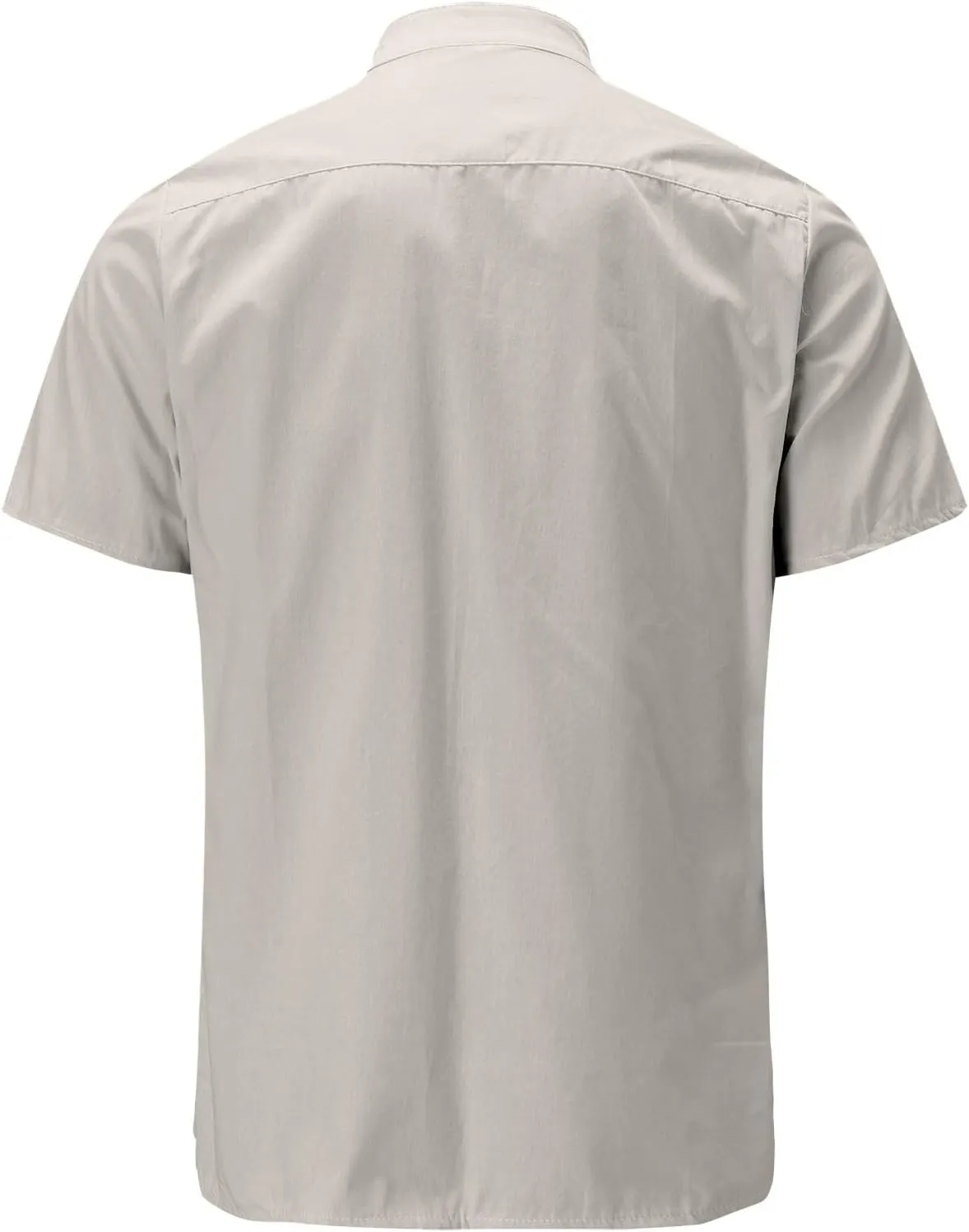 Men's Linen Shirts V Neck Button Short Sleeve Henley Shirt Vintage Wash Cotton Lightweight Loose Summer Beach Tees