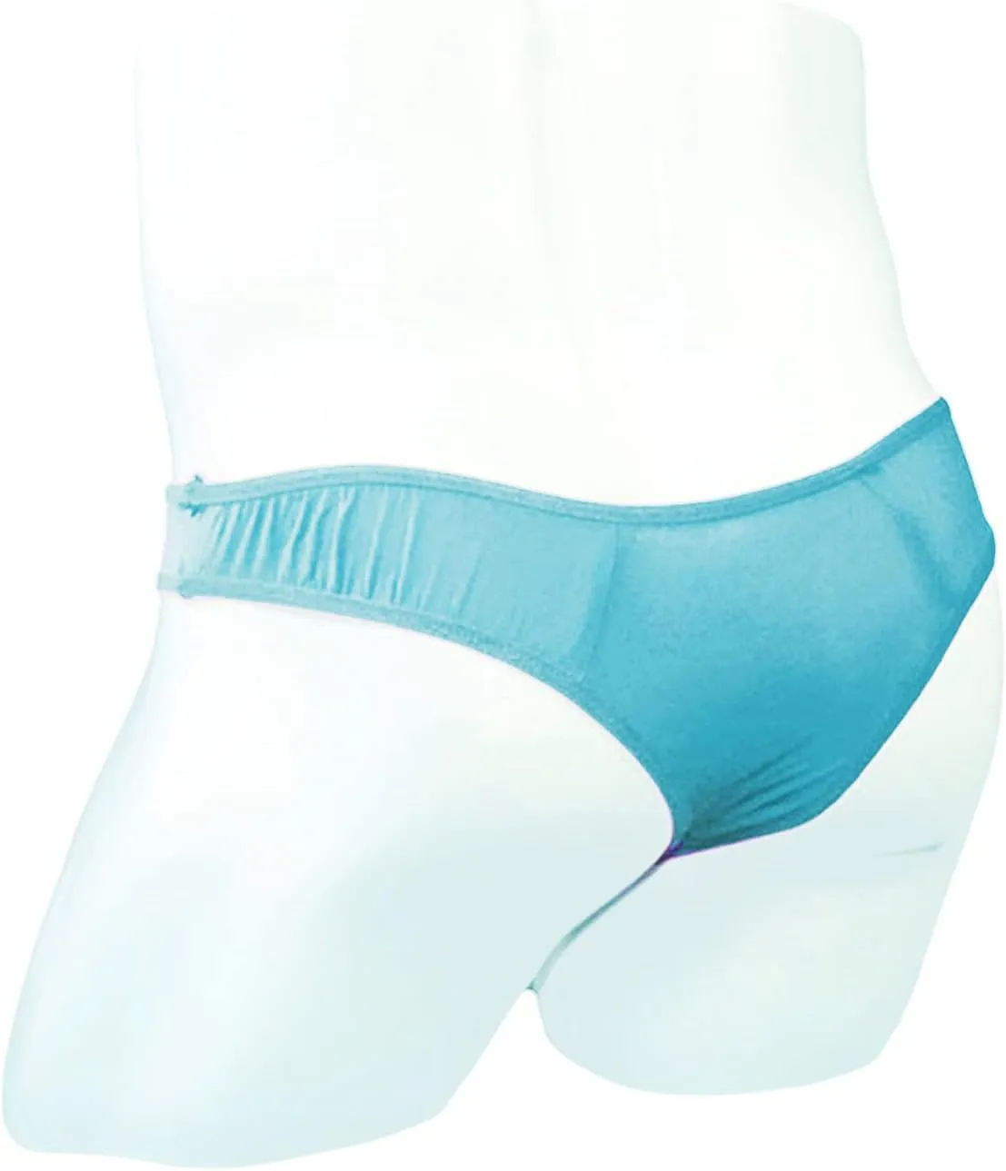 Mens Open Pouch Bikini Briefs Low Rise Ice Silk T-Back Thong with O-Ring See Through Sexy Panties Underpants