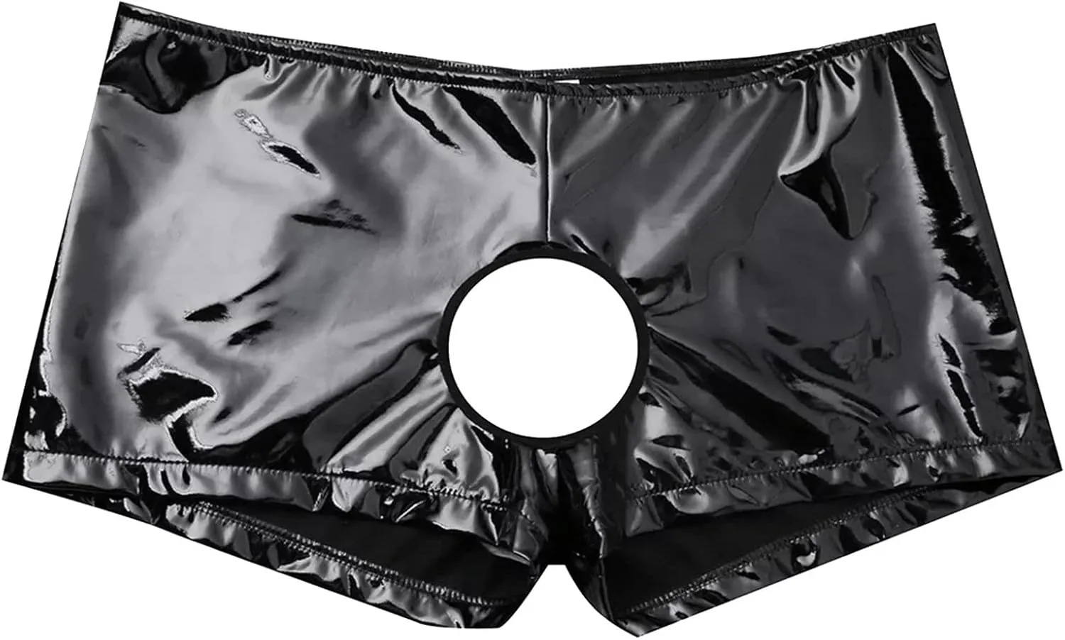 Men's Sexy Crossdressing Lingerie Sets Mens Sexy Brief Lingerie Soft Shiny Leather Low Rise Shorts Underwear Men